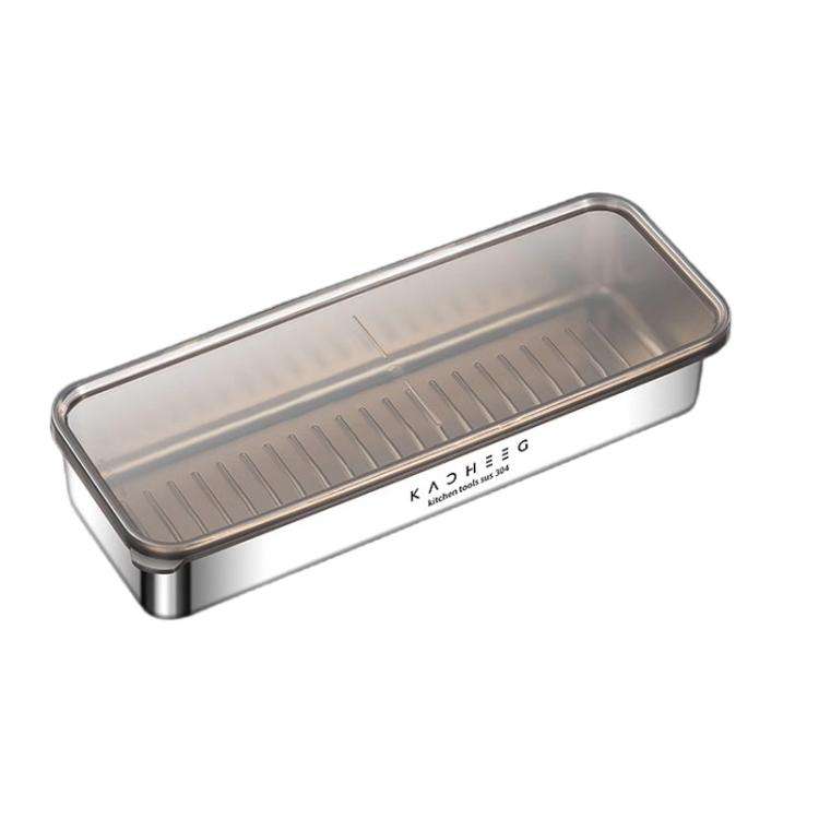 Kacheeg Stainless Steel Slim Rectangular Food Storage Container 304 Narrow Space-Saving Fridge Or...