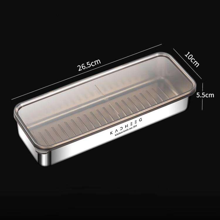 Kacheeg Stainless Steel Slim Rectangular Food Storage Container 304 Narrow Space-Saving Fridge Or...