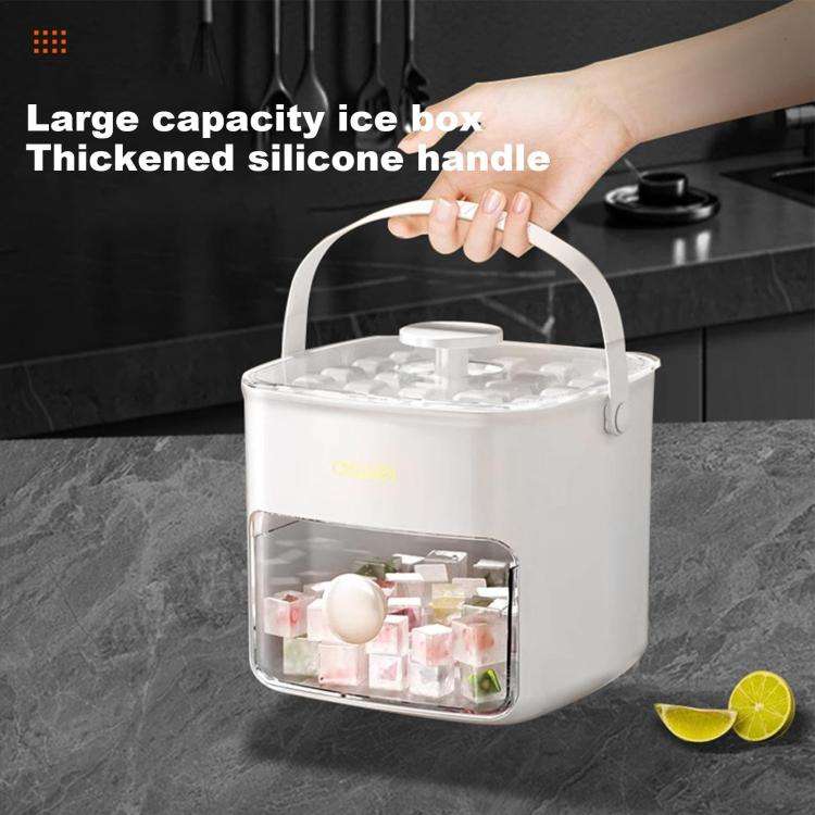 Kacheeg 2-In-1 Double Layer Ice Cube Tray With Storage Container Easy Push Release Mold(White)