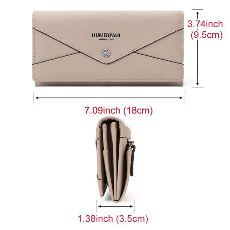 HUMERPAUL BP998 Women Leather Long Wallet RFID Multi-Card Holder Clutch Bag(Green)