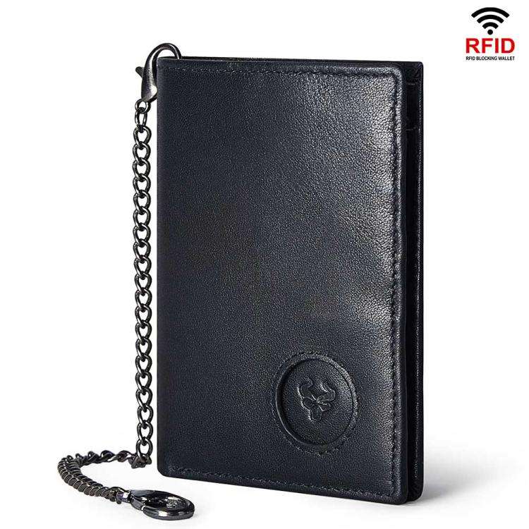 Compatible With Airtag HUMERPAUL BP798 Leather Wallet With Tracker Hole RFID Pull-Out Card Holder...
