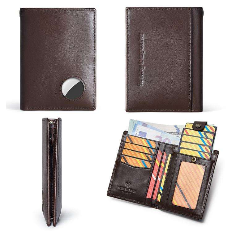 Compatible With Airtag HUMERPAUL BP798 Leather Wallet With Tracker Hole RFID Pull-Out Card Holder...