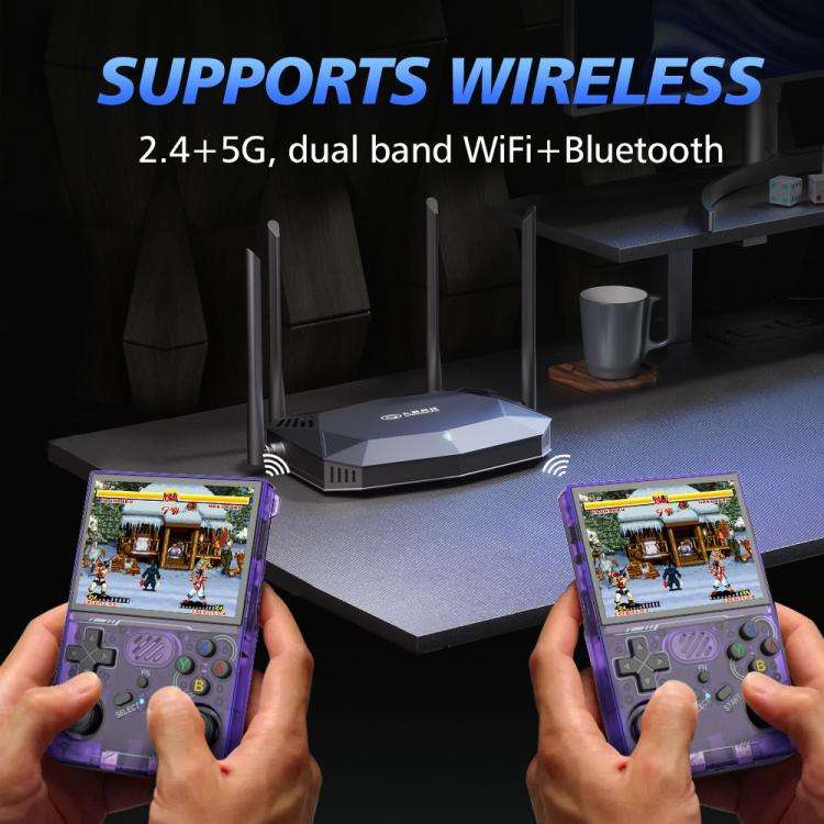 R36XX Dual-Band WiFi Handheld Game Console 3.5-Inch IPS HD Mipi Screen Open-Source Linux OS 128G(...