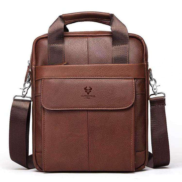 HUMERPAUL HUMH544 Business Commuter Leather Men Shoulder Bag(Brown)