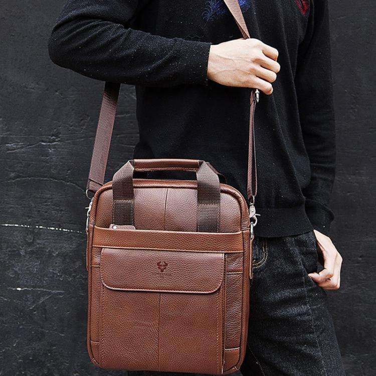 HUMERPAUL HUMH544 Business Commuter Leather Men Shoulder Bag(Brown)