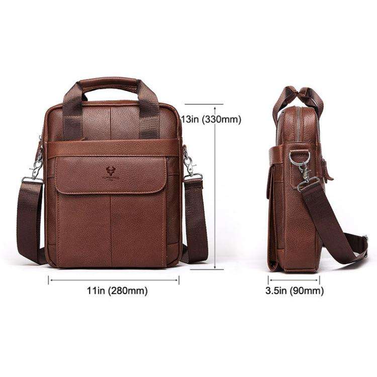 HUMERPAUL HUMH544 Business Commuter Leather Men Shoulder Bag(Brown)
