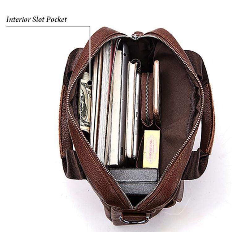 HUMERPAUL HUMH544 Business Commuter Leather Men Shoulder Bag(Brown)