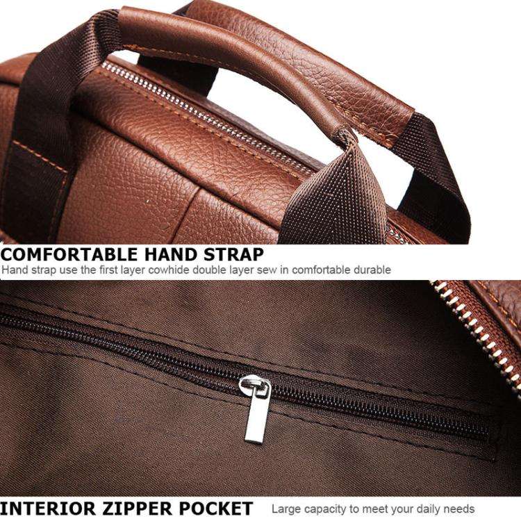 HUMERPAUL HUMH544 Business Commuter Leather Men Shoulder Bag(Brown)
