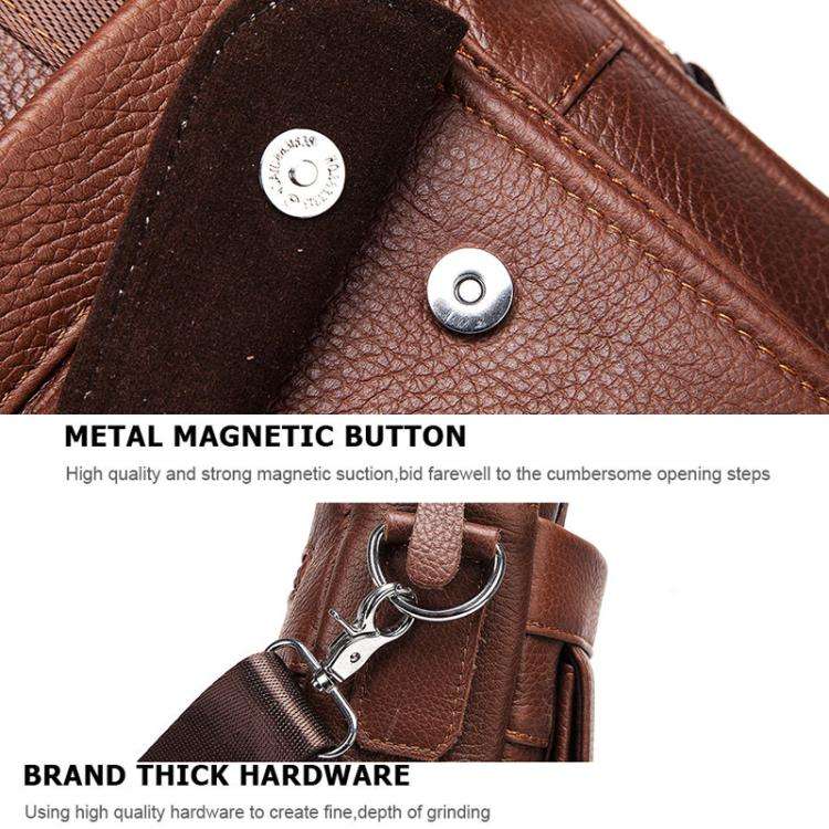 HUMERPAUL HUMH544 Business Commuter Leather Men Shoulder Bag(Brown)