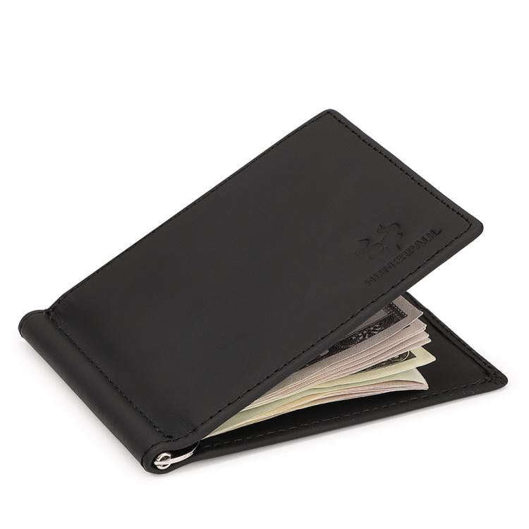 HUMERPAUL BP827 Simple Leather Wallet Lightweight Men Card Holder(Black)