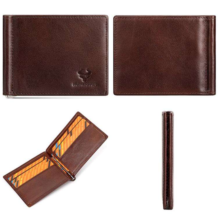 HUMERPAUL BP827 Simple Leather Wallet Lightweight Men Card Holder(Black)