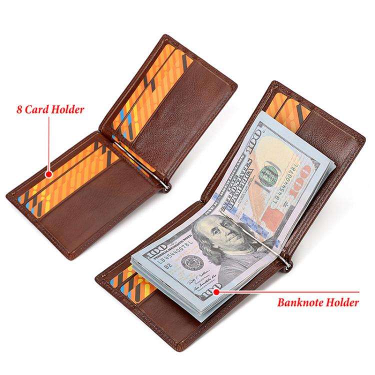 HUMERPAUL BP827 Simple Leather Wallet Lightweight Men Card Holder(Black)