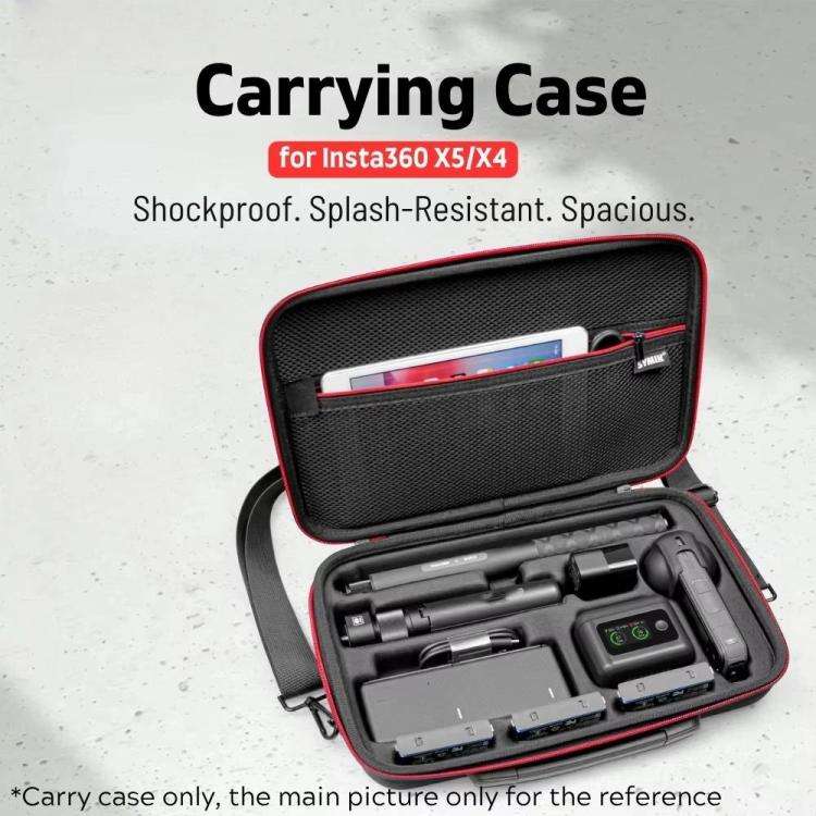 For Insta360 X5 / X4 Camera SYMIK Large Capacity Storage Bag Handbag Messenger Carrying Case(Black)