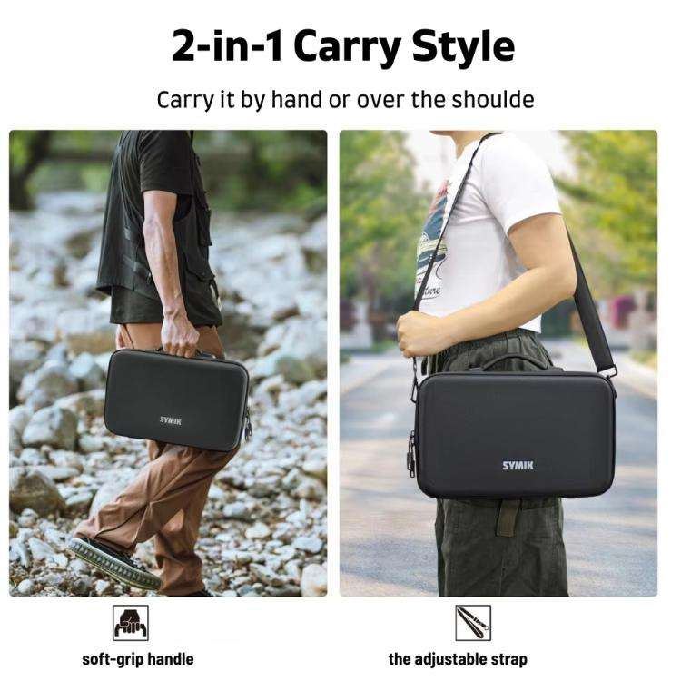 For Insta360 X5 / X4 Camera SYMIK Large Capacity Storage Bag Handbag Messenger Carrying Case(Black)