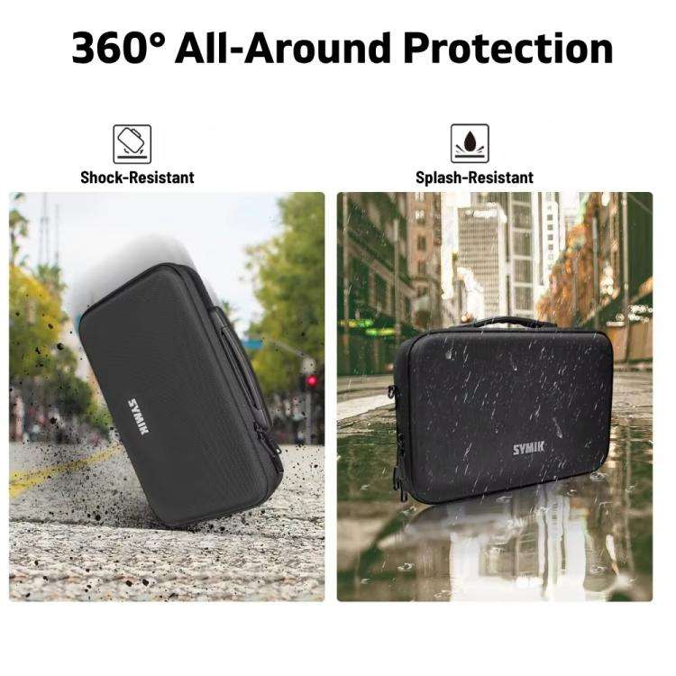 For Insta360 X5 / X4 Camera SYMIK Large Capacity Storage Bag Handbag Messenger Carrying Case(Black)
