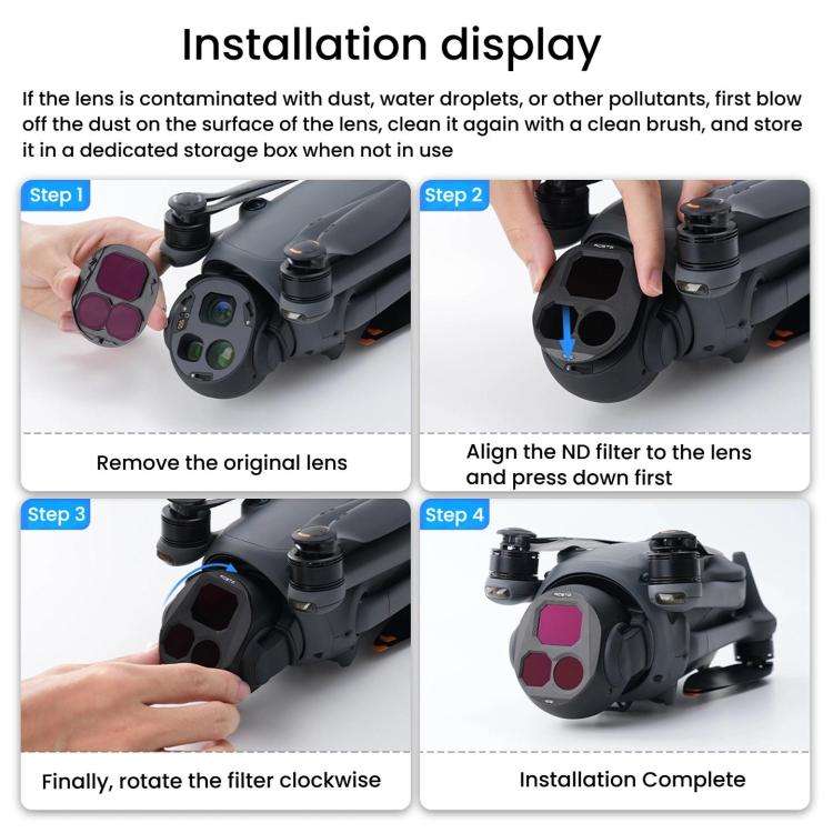 For DJI Mavic 4 Pro RCSTQ Lens Filter, Style: ND8+ND16+ND32