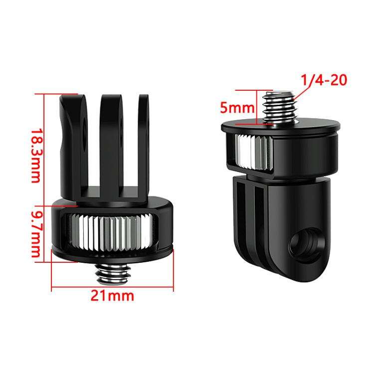 TFSM065-B Three-Slot Adapter Camera Cage 360-Degree Rotating Connector Tripod 1/4 Inch Adapter