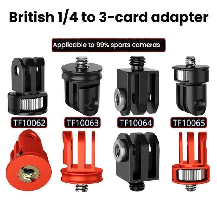 TFSM063 Three-Slot Adapter Camera Cage 360-Degree Rotating Connector Tripod 1/4 Inch Adapter