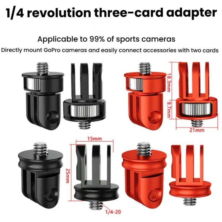TFSM063 Three-Slot Adapter Camera Cage 360-Degree Rotating Connector Tripod 1/4 Inch Adapter
