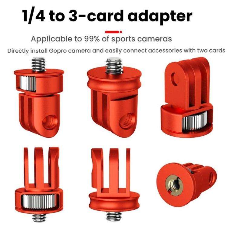 TFSM063 Three-Slot Adapter Camera Cage 360-Degree Rotating Connector Tripod 1/4 Inch Adapter