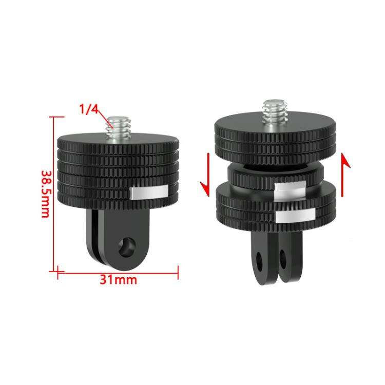 TFSM102 1/4 Male To 2-page Card Slot Action Camera Quick Release Adapter Tripod Accessories