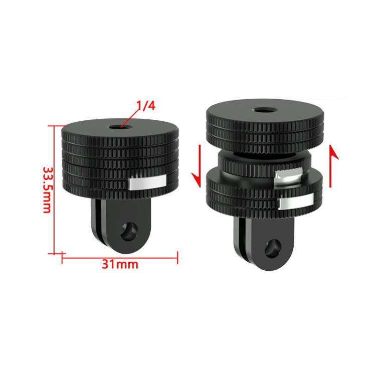 TFSM103 1/4 Female To 2-page Card Slot Action Camera Quick Release Adapter Tripod Accessories