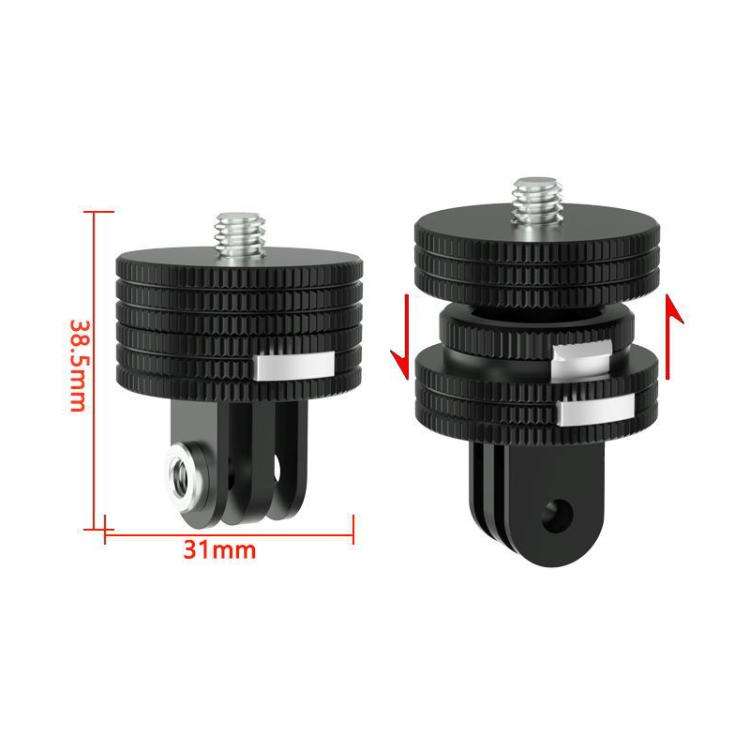 TFSM104 1/4 Male To 3-page Card Slot Action Camera Quick Release Adapter Tripod Accessories