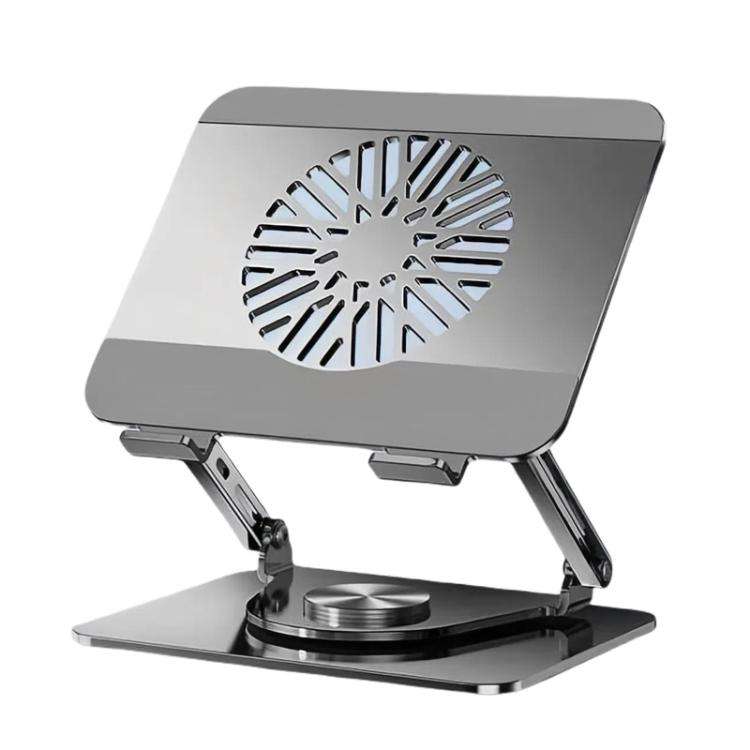 360 Rotating Laptop Stand Foldable Metal Desk Holder For 17.3 Inch Laptops Tablets Standard Gray
