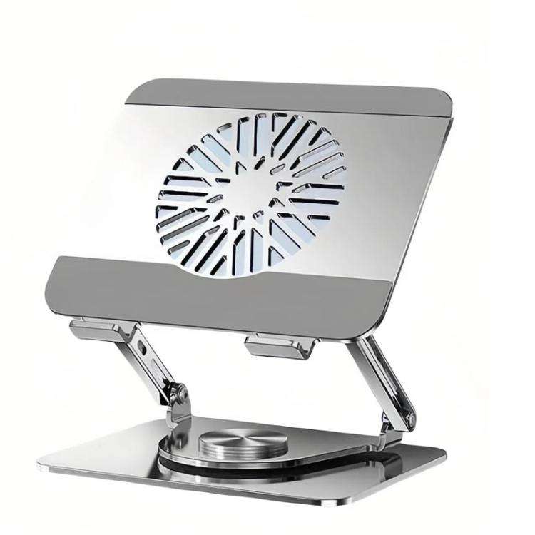360 Rotating Laptop Stand Foldable Metal Desk Holder For 17.3 Inch Laptops Tablets Standard Silver