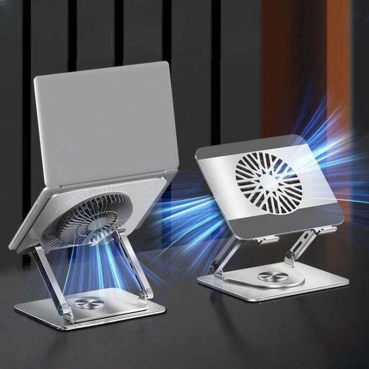 360 Rotating Laptop Stand Foldable Metal Desk Holder For 17.3 Inch Laptops Tablets Standard Gray