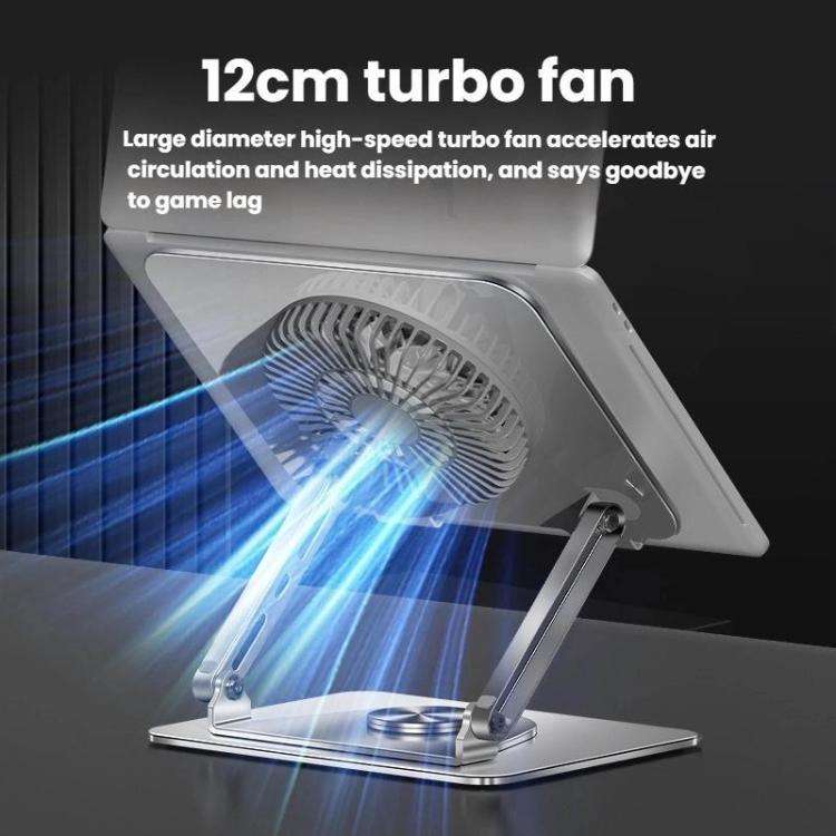 360 Rotating Laptop Stand Foldable Metal Desk Holder For 17.3 Inch Laptops Tablets Standard Gray