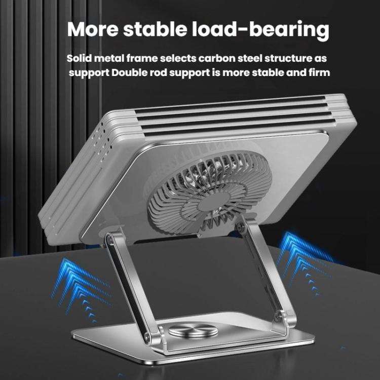 360 Rotating Laptop Stand Foldable Metal Desk Holder For 17.3 Inch Laptops Tablets Standard Gray