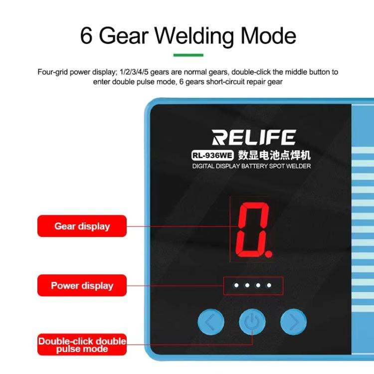 RELIFE RL-936WE Digital Display Battery Spot Welder Small Portable Repair Lithium Battery Spot We...