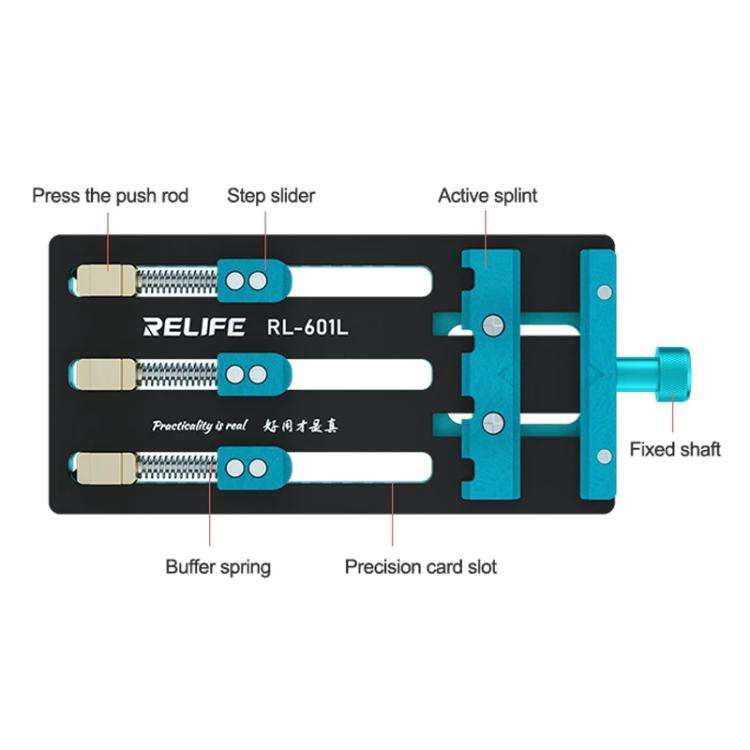 RELIFE RL-601L Mobile Phone Repair Mainboard Multi-Use Card Holder Chip Dual-Axis Fixed Card Slot