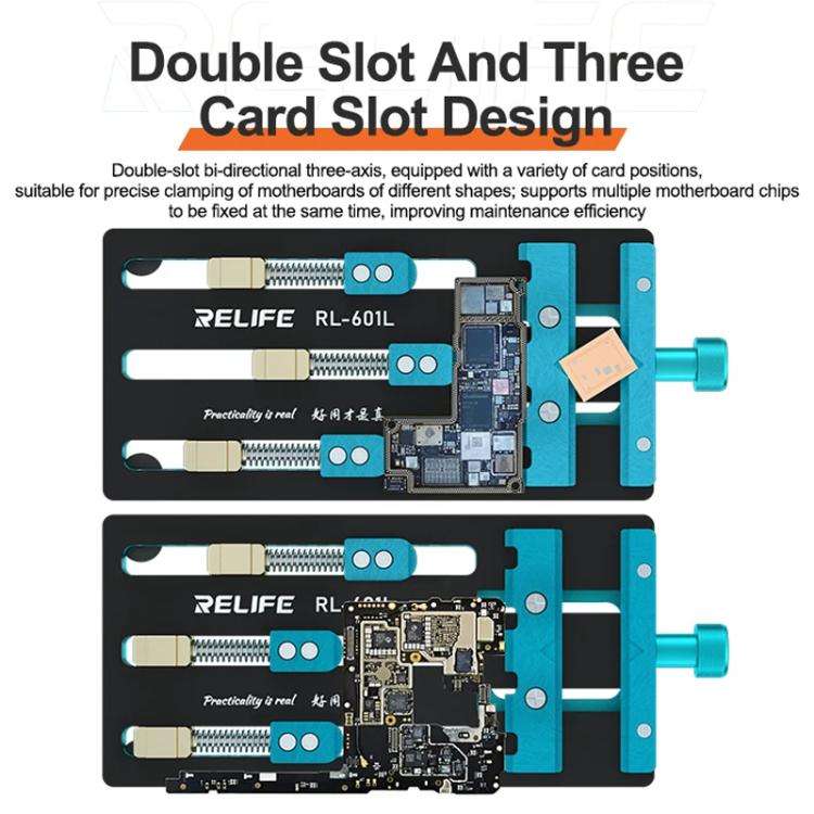 RELIFE RL-601L Mobile Phone Repair Mainboard Multi-Use Card Holder Chip Dual-Axis Fixed Card Slot