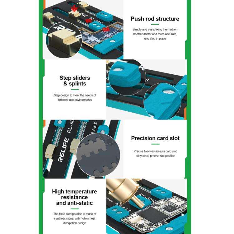 RELIFE RL-601L Mobile Phone Repair Mainboard Multi-Use Card Holder Chip Dual-Axis Fixed Card Slot