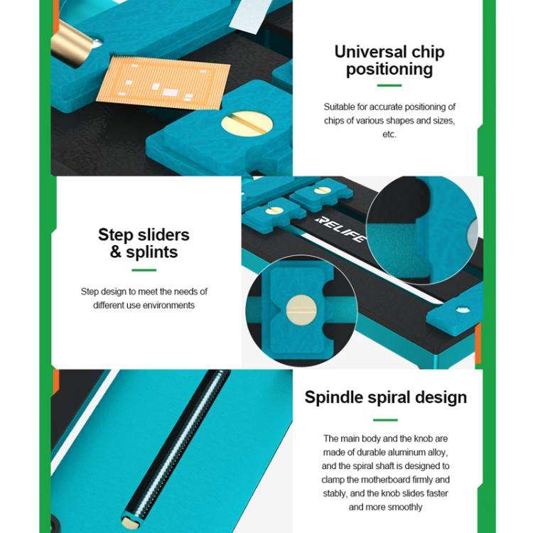 RELIFE RL-601L Mini Rotary Mobile Phone Motherboard Repair Multi-Use Card Holder High Temperature...
