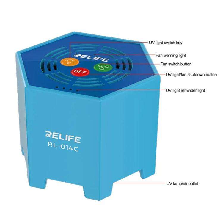 RELIFE RL-014C Mobile Phone Repair Motherboard Cooling Fan + UV Curing Lamp 2 In 1 UV Curing Lamp...