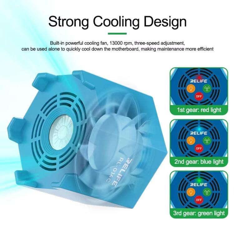 RELIFE RL-014C Mobile Phone Repair Motherboard Cooling Fan + UV Curing Lamp 2 In 1 UV Curing Lamp...