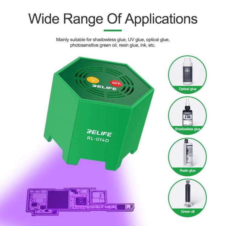 RELIFE RL014D Smart UV Curing Lamp LED Ultraviolet Mobile Phone Repair Shadowless Glue Green Oil ...