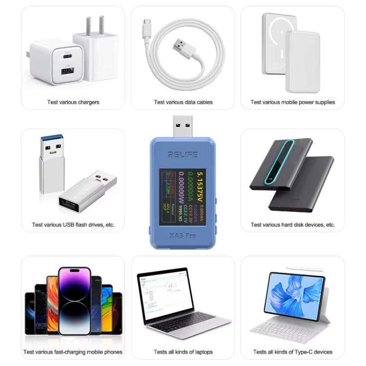 RELIFE XA3 Pro USB / Type-C Smart Detector Fast Charging Protocol Identification Detection
