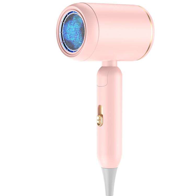 800-1200W High-Speed Hair Dryer with Blue Light Care Foldable & Portable for Travel UK Plug(Pink)