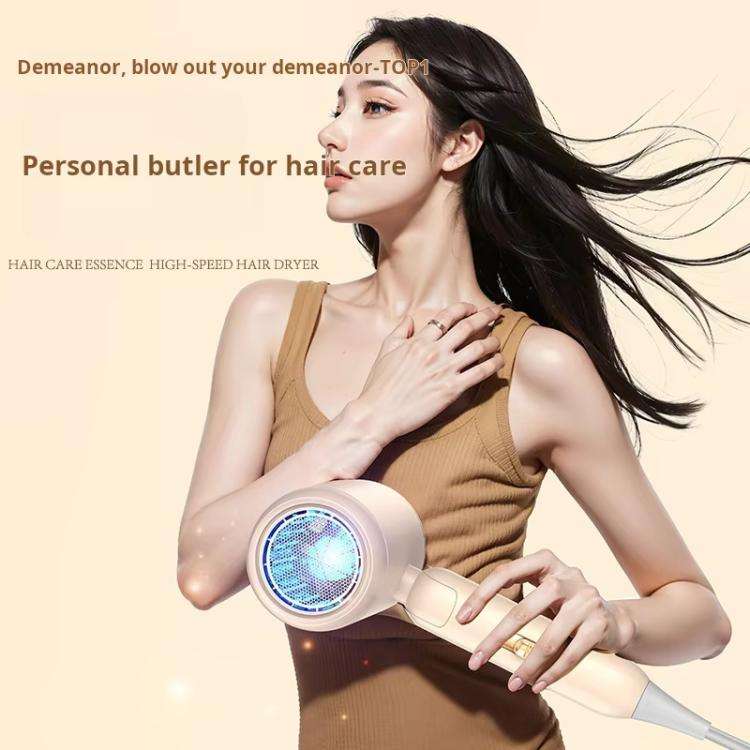 800-1200W High-Speed Hair Dryer with Blue Light Care Foldable & Portable for Travel US Plug(Pink)