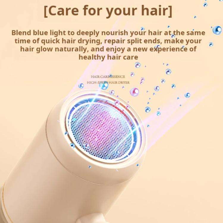 800-1200W High-Speed Hair Dryer with Blue Light Care Foldable & Portable for Travel UK Plug(Pink)