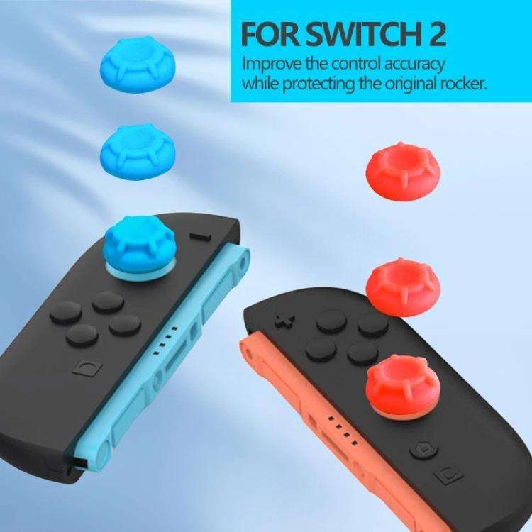 For Nintendo Switch 2 Silicone Joystick Cap 6 In 1 Key Protection Cap(Black+White)