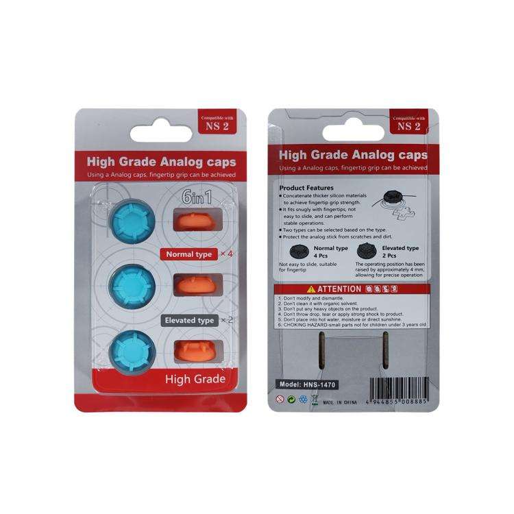 For Nintendo Switch 2 Silicone Joystick Cap 6 In 1 Key Protection Cap(Black+White)