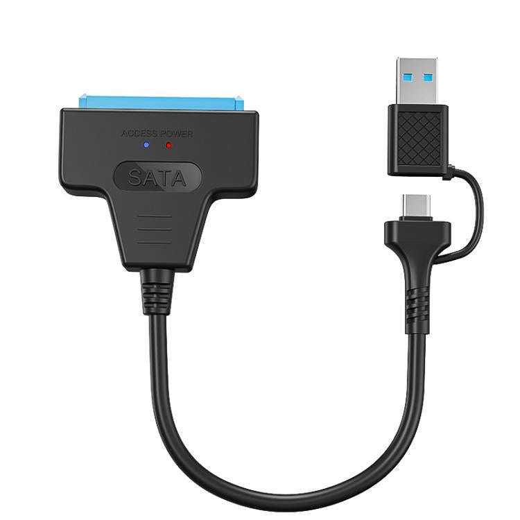 USB 3.0/USB-C to SATA 22-Pin Adapter Cable for 2.5-inch Laptop HDD/SSD, Cable Length:  25cm