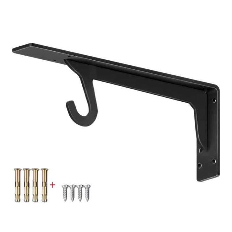 12 Inch Black Heavy Duty Wall-Mounted Closet Organizer Bracket High Strength Reinforced Triangle ...