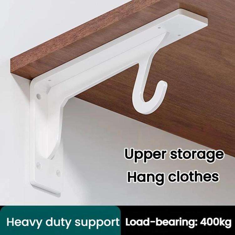 12 Inch Black Heavy Duty Wall-Mounted Closet Organizer Bracket High Strength Reinforced Triangle ...