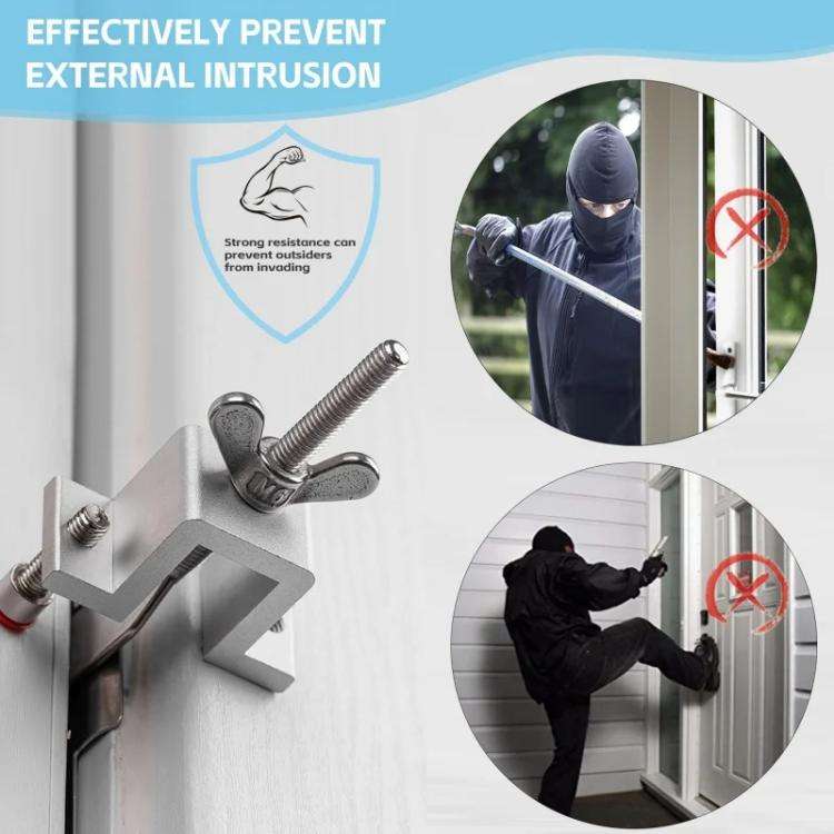 Stainless Steel Security Door Stopper Anti-Theft Door Blocker for Home, Hotel, Apartment(Silver)